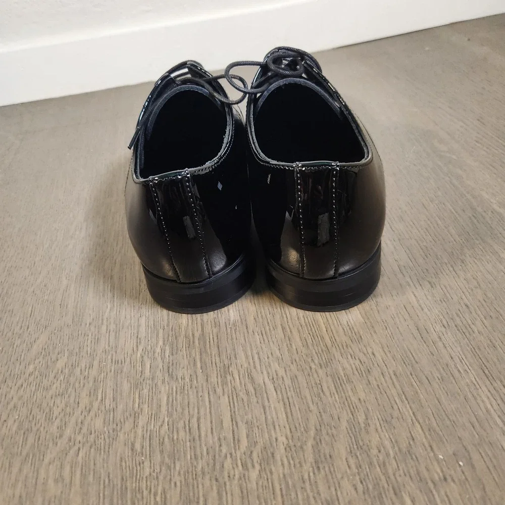 Nordstrom Men's Black Patent Leather Oxford Dress Shoes Size 9 Worn Once